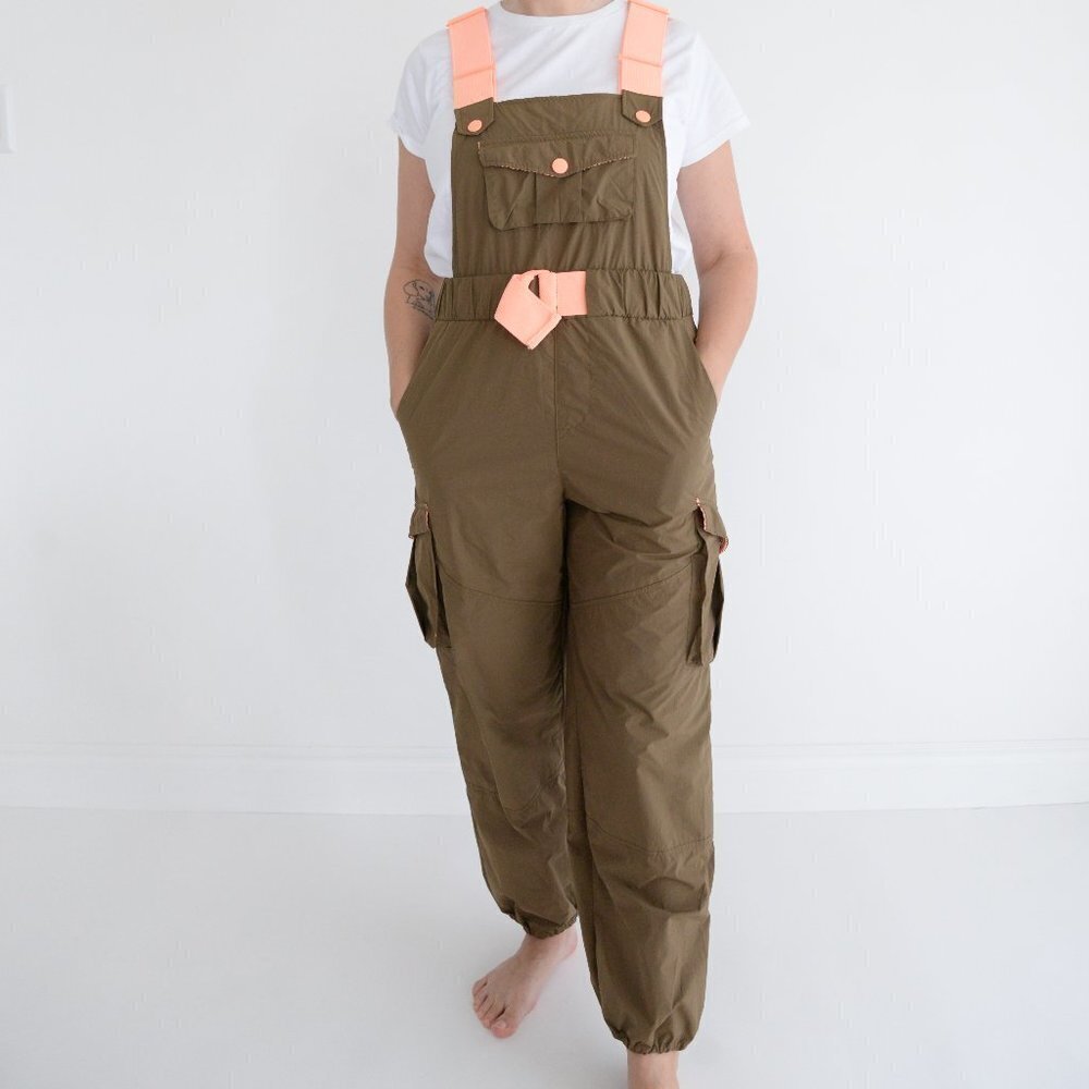 Free People FP Movement Morning Meadow Green Utility Onesie Jumpsuit Gorpcore S